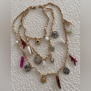 Gorgeous NWOT Zara Gold and Silver Tone Charm Necklace